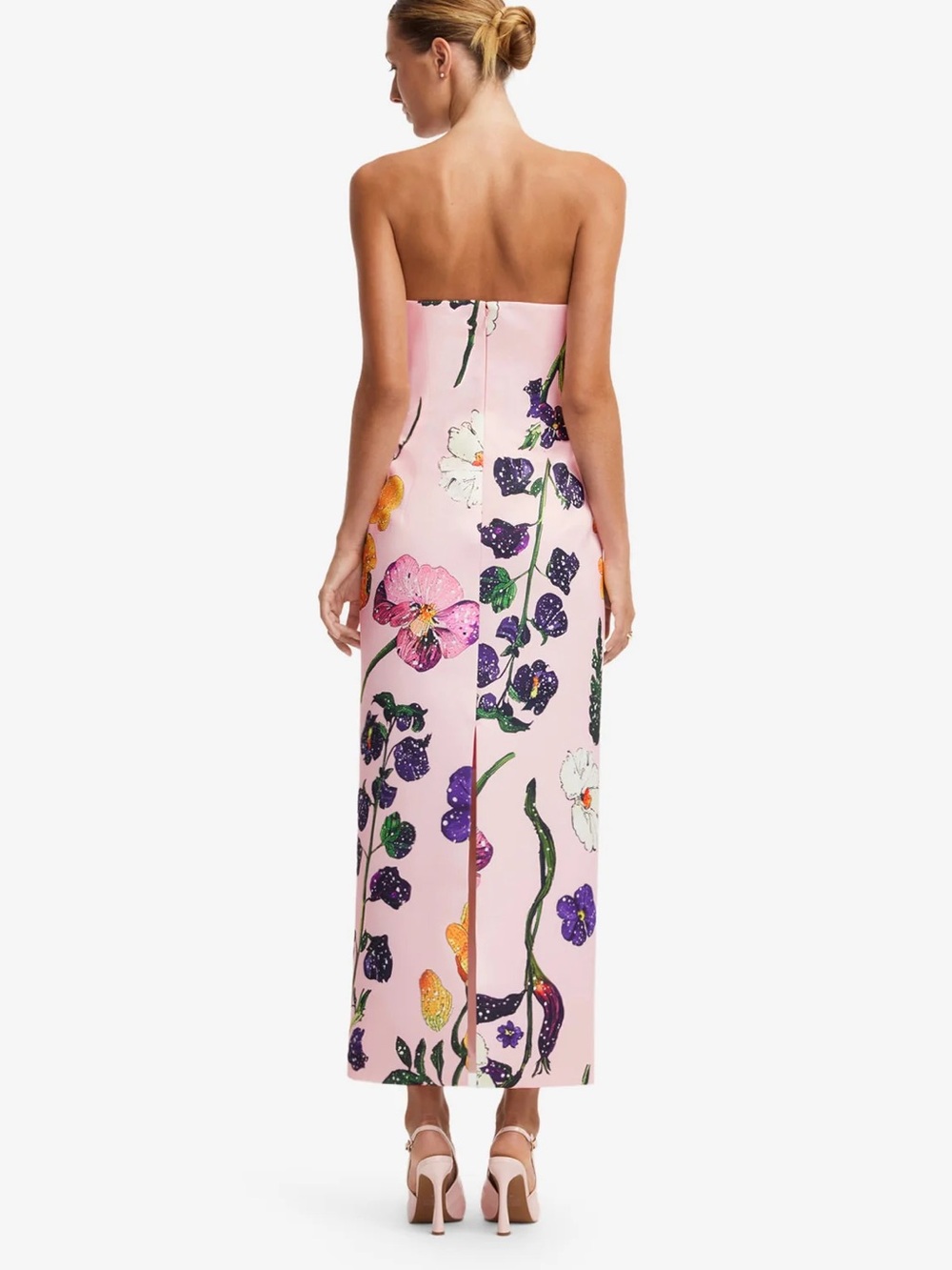 Leo Lin Moda Operandi Pink Wildbloom Rayna Column Maxi Dress - Picture 3 of 4